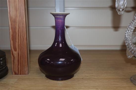 An 18th/19th century Chinese flambe vase height 17cm